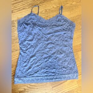 Women's Feminine Blue Lace-Trim Camisole Y2K Fairy